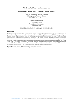 Friction of different surface courses