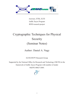 Cryptographic Techniques for Physical Security (Seminar Notes)