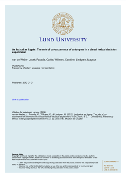 As lexical as it gets: The role of co