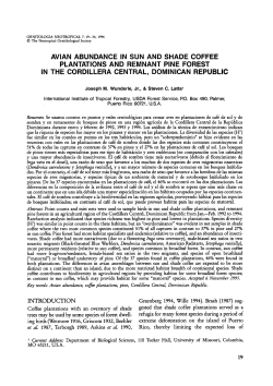 avian abundance in sun and shade coffee plantations and remnant