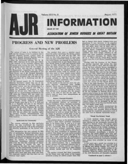 INFORMATION - The Association of Jewish Refugees