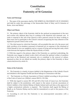 Constitution - The Fraternity of St Genesius