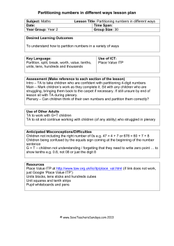 Partitioning numbers in different ways lesson plan