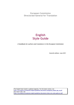 European Commission Directorate-General for Translation, English