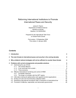 Reforming International Institutions to Promote International Peace