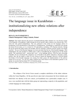 The language issue in Kazakhstan