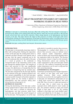 heat transport dynamics of various working fluids in heat pipes