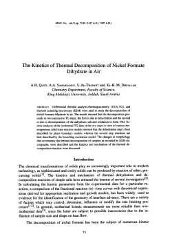 The Kinetics of Thermal Decomposition of Nickel Formate Dihydrate