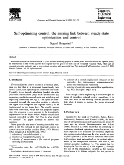 Self-optimizing control: the missing link between steady