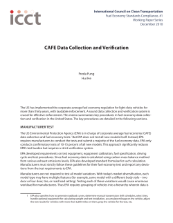 CAFE Data Collection and Verification