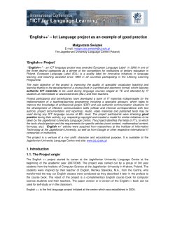 Ict Language project as an example of good practice