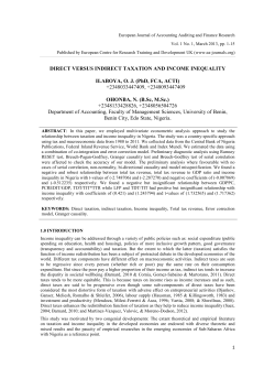 direct versus indirect taxation and income inequality