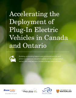 Accelerating the Deployment of Plug-In Electric Vehicles in Canada