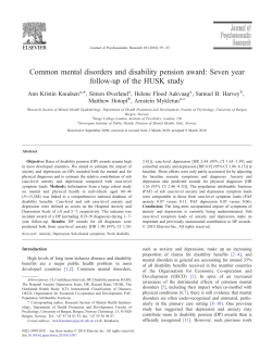 Common mental disorders and disability pension award: Seven year