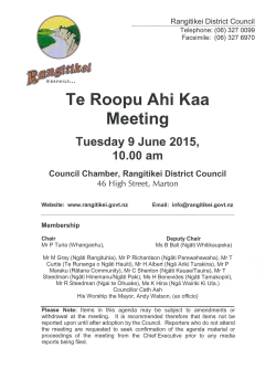 Order Papers - Rangitikei District Council