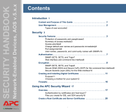 Security Handbook for APC Network Management Cards
