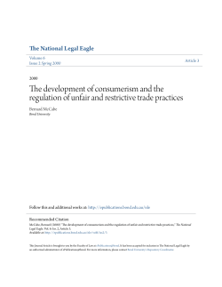 The development of consumerism and the regulation of unfair and
