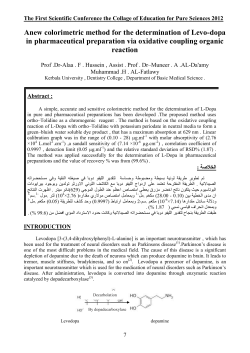 Anew colorimetric method for the determination of Levo-dopa