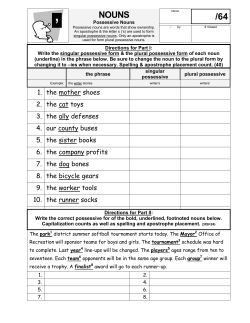 Possessive Nouns