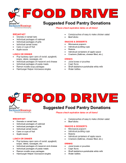 Suggested Food Pantry Donations Suggested Food Pantry Donations