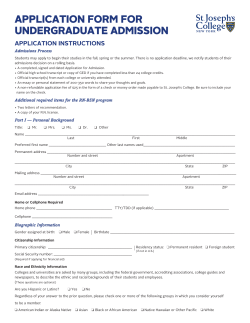 SJC Long Island Undergraduate PDF Application