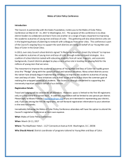 Males of Color Policy Conference Introduction The Council, in