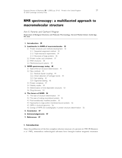NMR spectroscopy: a multifaceted approach to macromolecular