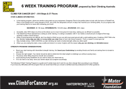 6 WEEK TRAINING PROGRAM prepared by Stair