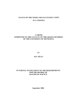 Status of the tiger and its conservation in Cambodia