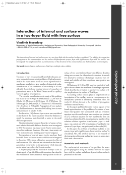 Applied Mathematics Interaction of internal and surface waves in a