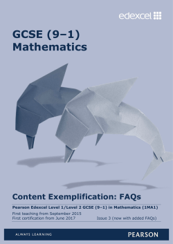 (9-1) Mathematics Content Guidance - Edexcel