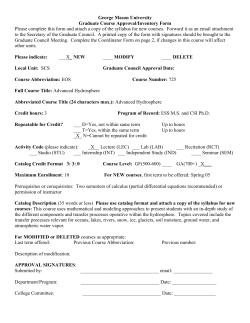 George Mason University Graduate Course Approval/Inventory Form