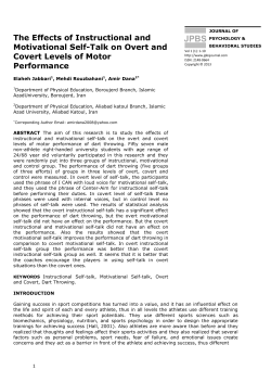 The Effects of Instructional and Motivational Self