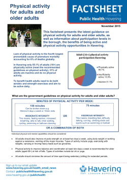 Physical activity for adults and older adults