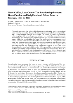 More Coffee, Less Crime The Relationship between Gentrification