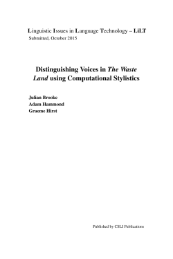 Distinguishing Voices in The Waste Land using