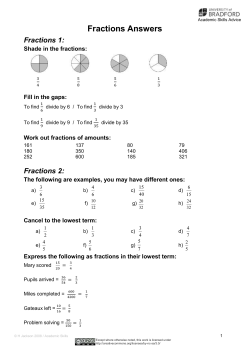 Fractions Answers