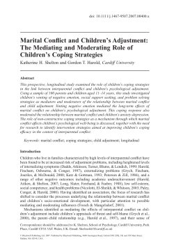 Marital Conflict and Children`s Adjustment: The Mediating and