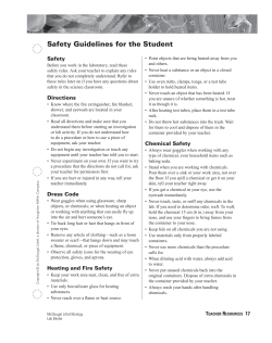 Safety Guidelines for the Student