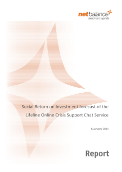 Social Return on Investment forecast of the Lifeline Online Crisis