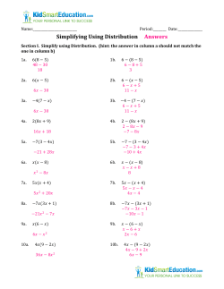 Simplifying Using Distribution Answers