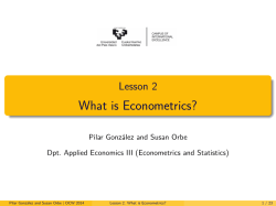 Lesson 2 [3mm] What is Econometrics? - EHU-OCW