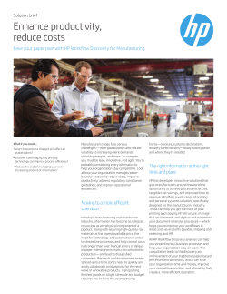 Enhance productivity, reduce costs - Product documentation