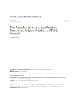 First Amendment versus Laicite: Religious Exemptions, Religious