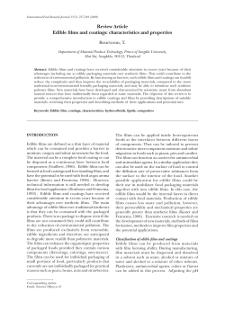 Review Article Edible films and coatings: characteristics and properties
