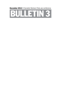 December 2012 # Socialist Workers Party pre