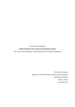 7. Background on the Young Politicians Peace Dialogue Project