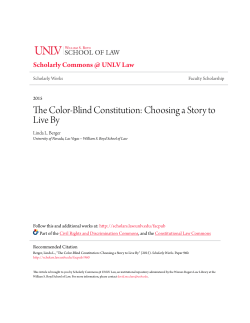 The Color-Blind Constitution: Choosing a Story to Live By