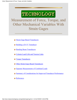 Measurement of Force, Torque, and other Variables