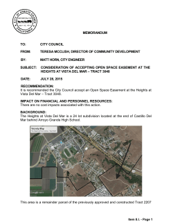 MEMORANDUM TO: CITY COUNCIL FROM: TERESA MCCLISH